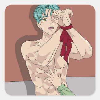 sexy man quadratischer aufkleber