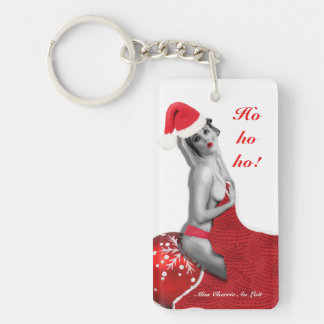 Sexy Mrs Santa Pinup Girl Weihnachtsmann Schlüssel Schlüsselanhänger
