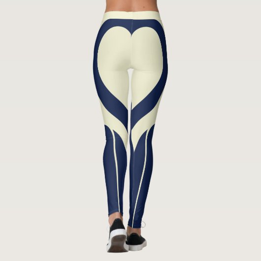 Sexy Navy Blue Cream Hintern Leggings (Rückseite)