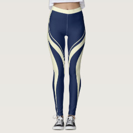 Sexy Navy Blue Cream Hintern Leggings