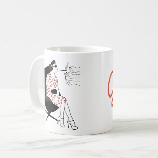 Sexy nervöse Mädchen-Chef-Tasse Kaffeetasse (Vorderseite Links)