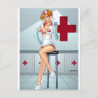 Sexy Nurse Button-up Art Red Head von Al Rio