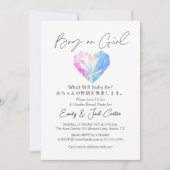 Sexy oder Girl Gender Reveal Elegantes Herz Krista Einladung (Vorderseite)