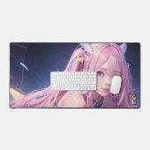 Sexy Pink Anime Girl Desk Schreibtischunterlage (Tastatur & Maus)