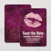 Sexy Pink Glitzer Lips Glamour Bachelorette Save The Date (Vorne/Hinten)