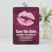 Sexy Pink Glitzer Lips Glamour Bachelorette Save The Date (Stehend Vorderseite)