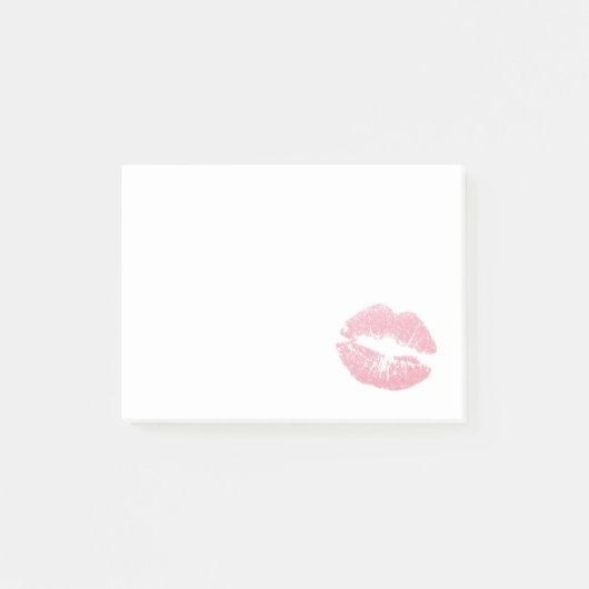 Sexy Pink Glitzer Lips Glamour Post-it Klebezettel (Vorderseite)