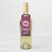 Sexy Pink Glitzer Lips Glamour Vielen Dank Flaschenanhänger (Auf Flasche)