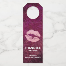 Sexy Pink Glitzer Lips Glamour Vielen Dank Flaschenanhänger