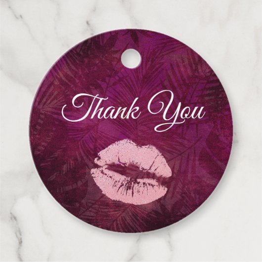 Sexy Pink Glitzer Lips Glamour Vielen Dank Geschenkanhänger (Vorderseite)