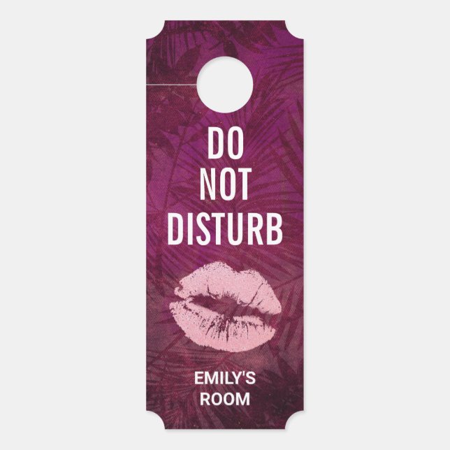 Sexy Pink Glitzer Lips glamourös nicht stören Türanhänger (Vorderseite)