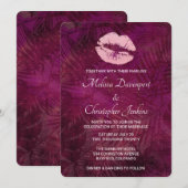 Sexy Pink Glitzer Lips Glamouröse Hochzeit Einladung (Vorne/Hinten)