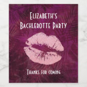 Sexy Pink Glitzer Lips Glamouröses Party Weinetikett (Einzelnes Label)