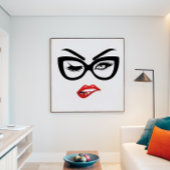 Sexy Pop Art Bitten Red Lips Poster