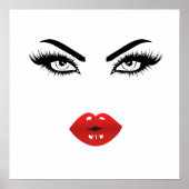 Sexy Pop Art Red Lips Poster (Vorne)