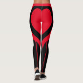 Sexy Red Black Heart Hintern Gym Actuwear Leggings (Rückseite)