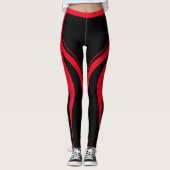 Sexy Red Black Heart Hintern Gym Actuwear Leggings (Vorderseite)