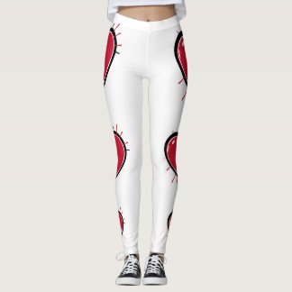 Sexy Red Heart Gym Activewear Leggings