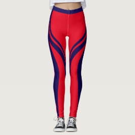 Sexy Red Navy Blue Heart Hintern Workout Leggings
