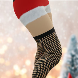 Sexy Santa Fishnet Strumpfs WeihnachtsLeggings Leggings