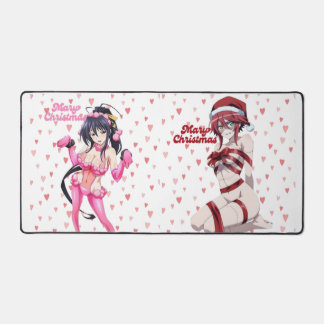 Sexy Santa Frohe Weihnachten Pinkes Herz Anime-Div Schreibtischunterlage