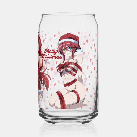 Sexy Santa Marry Cristmas Pink Heart Anime Diva Dosenglas (Rückseite)