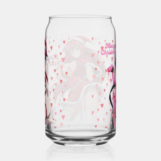 Sexy Santa Marry Cristmas Pink Heart Anime Diva Dosenglas (Rechts)