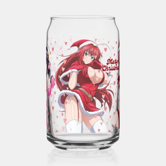 Sexy Santa Marry Cristmas Pink Heart Anime Diva Dosenglas (Links)