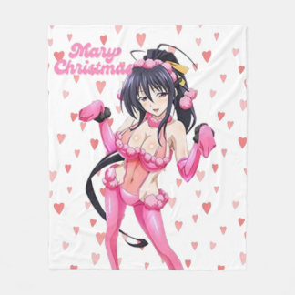 Sexy Santa Marry Cristmas Pink Heart Anime Diva Fleecedecke