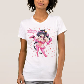 Sexy Santa Marry Cristmas Pink Heart Anime Diva T-Shirt