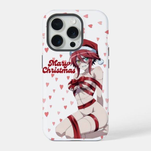 Sexy Santa Marry Cristmas Wrapped Anime Girl iPhone Hülle (Rückseite)