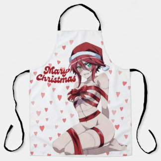 Sexy Santa Marry Cristmas Wrapped Anime Girl Schürze