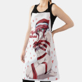 Sexy Santa Marry Cristmas Wrapped Anime Girl Schürze (InSitu)