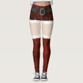 Sexy Santa Thigh High Fur Stiefelrock | Blasse Hau Leggings (Vorderseite)