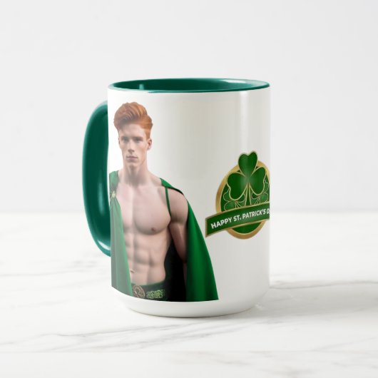 Sexy St. Patrick's Day Irish Stud Coffee Tasse (Vorderseite Links)