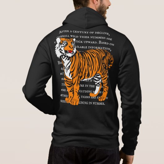 Sexy Tiger cooles Design Weißtexter Schwarz Hoodie (Rückseite)