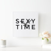 Sexy Time (Black Wall Clock) Quadratische Wanduhr (Zuhause)