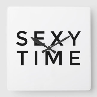 Sexy Time (Black Wall Clock) Quadratische Wanduhr