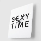 Sexy Time (Black Wall Clock) Quadratische Wanduhr (Winkel)