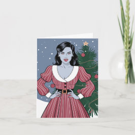 Sexy Vampire Lady Weihnachten Karte