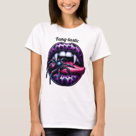 Sexy Vampire Mouth Back Wings T-Shirt