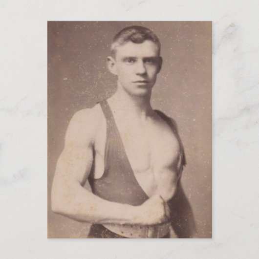 Sexy Vintag Weightlifter Postkarte (Vorderseite)