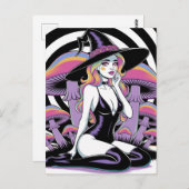 Sexy Witch and Mushrooms Postkarte (Vorne/Hinten)