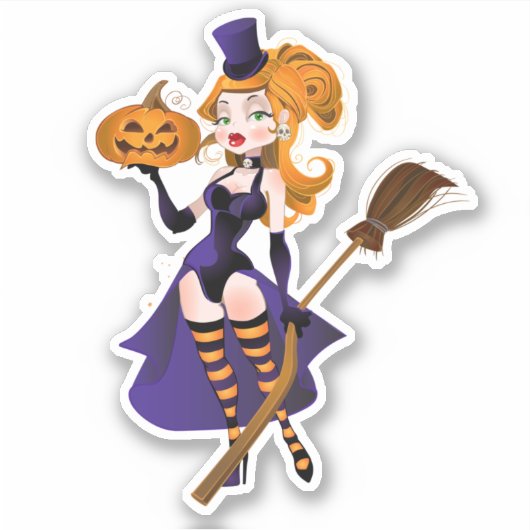 Sexy Witch Aufkleber (Vorderseite)