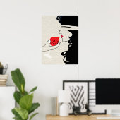 Sexy Woman Blindfaltspinsel Poster (Heimbüro)