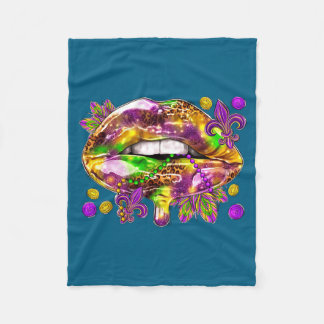 Sexy Women Lips Mardi Gras Carnival Fat Fleecedecke