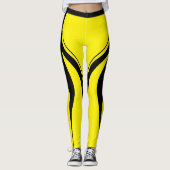 Sexy Yellow Black Heart Hintern Gym Aclebwear Leggings (Vorderseite)