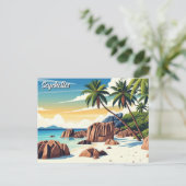 Seychellen Anse Source d'Argent Beach Travel Postkarte (Stehend Vorderseite)