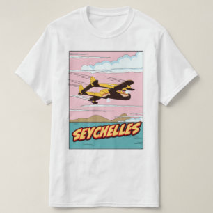 Seychellen Cartoon-Reiseplakat. T-Shirt
