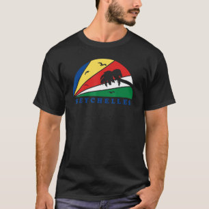 Seychellen Flag Vintager Strand Sunset African Isl T-Shirt